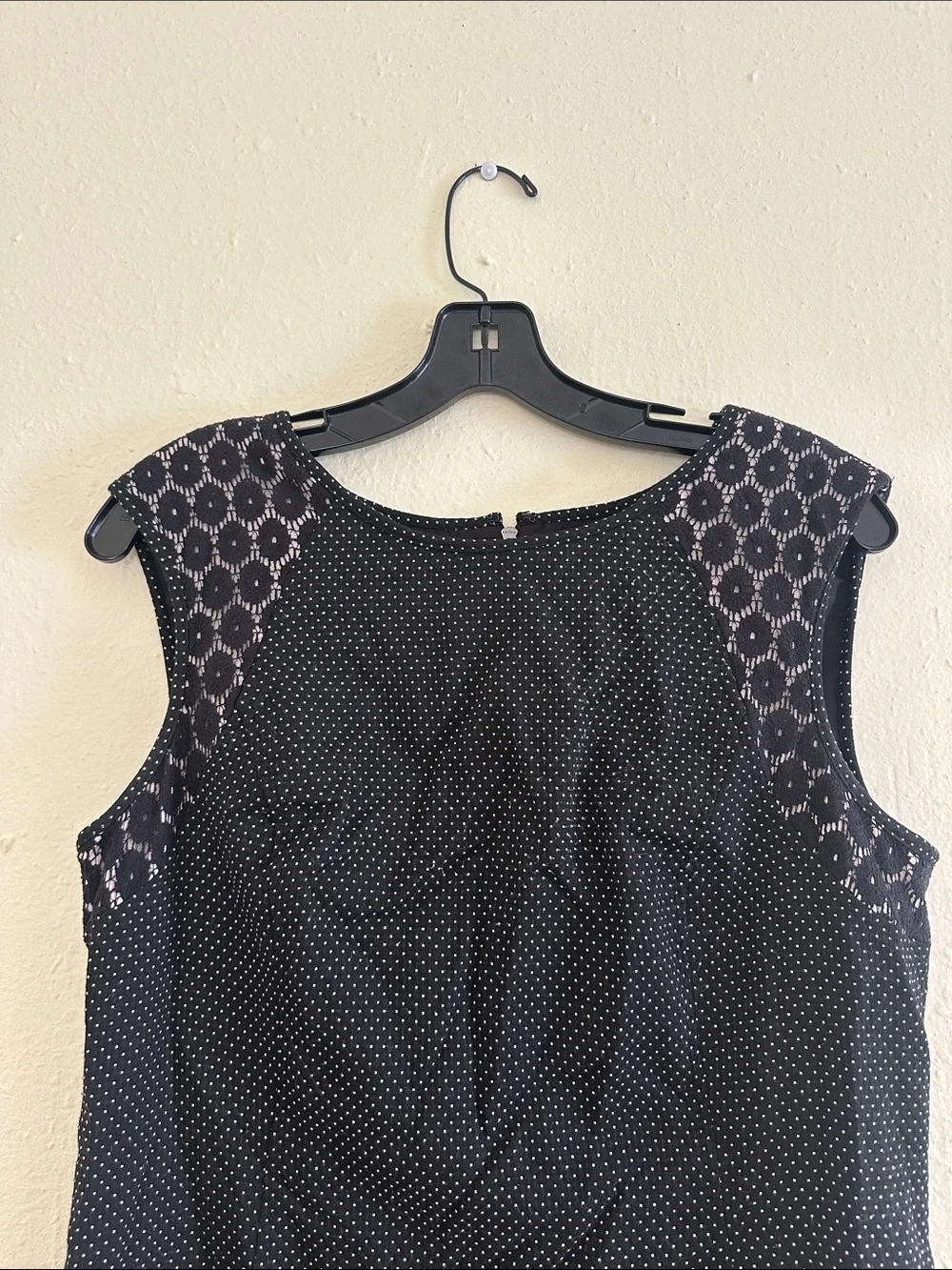 Sleeveless Black Polka Sheath Dress EUC